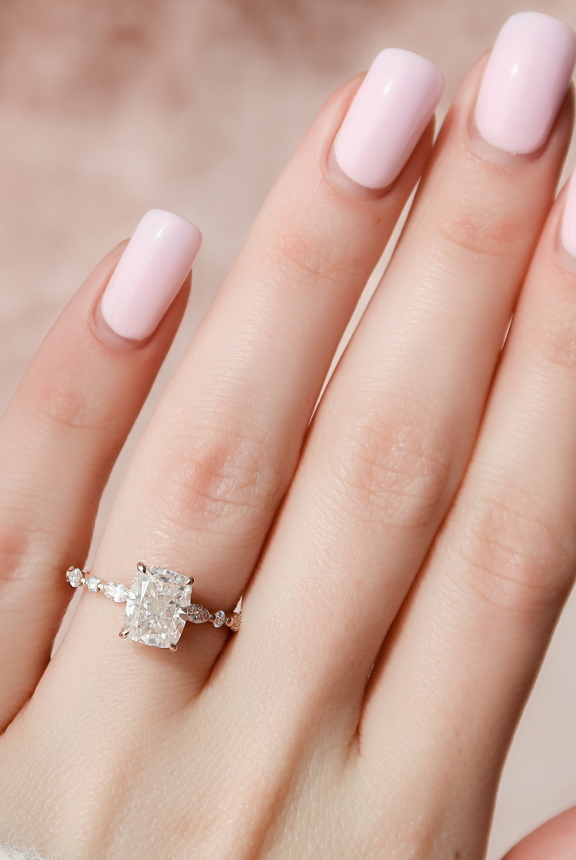 Hidden Halo Moissanite Engagement Ring