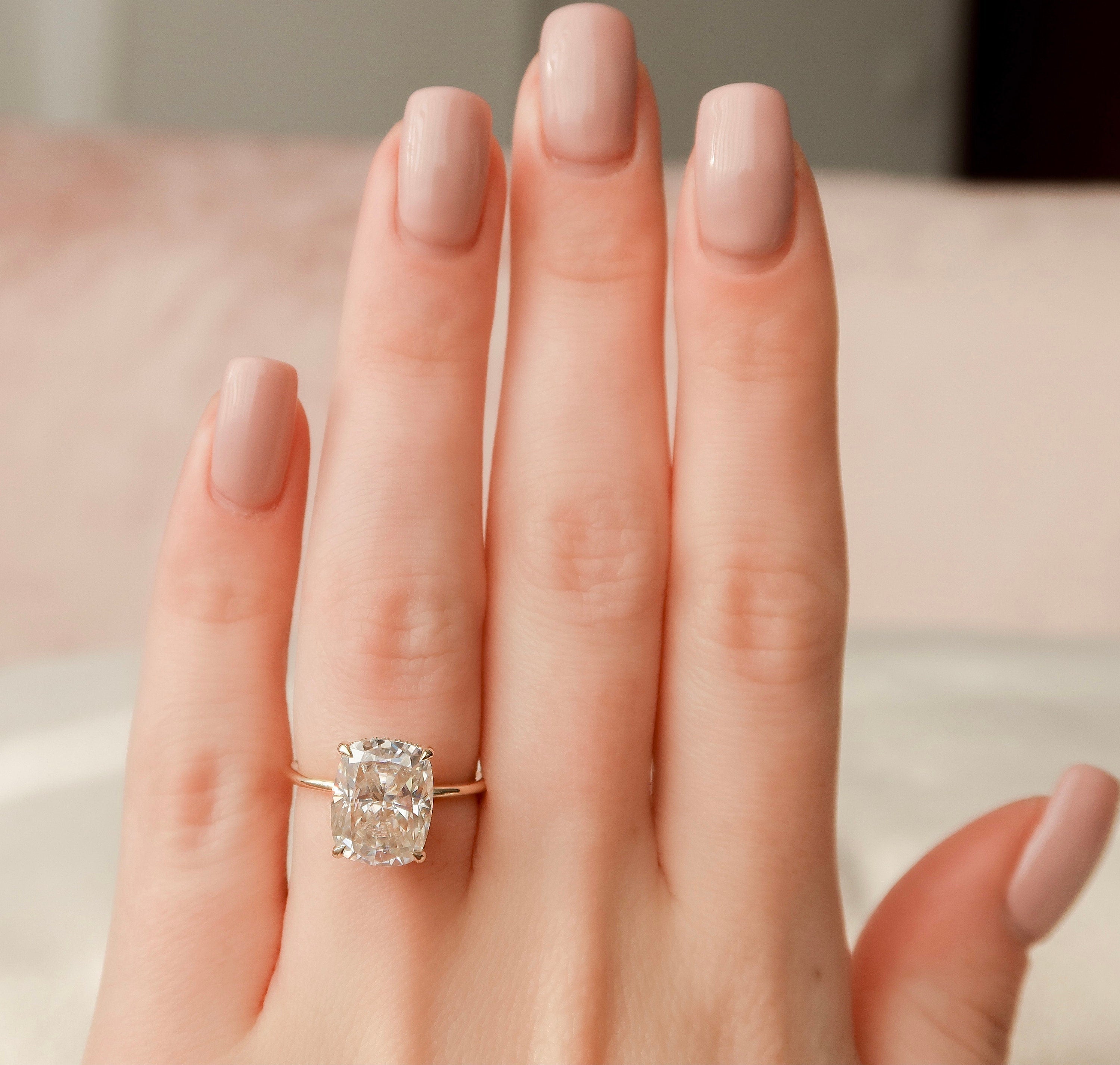 Solitaire Moissanite Engagement Ring