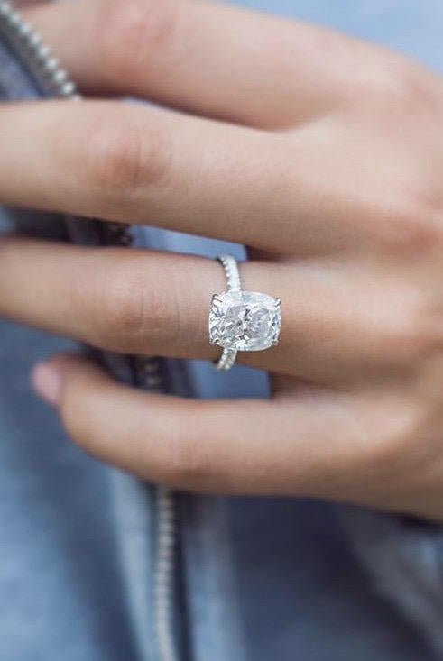 Elongated Cushion Diamond Ring