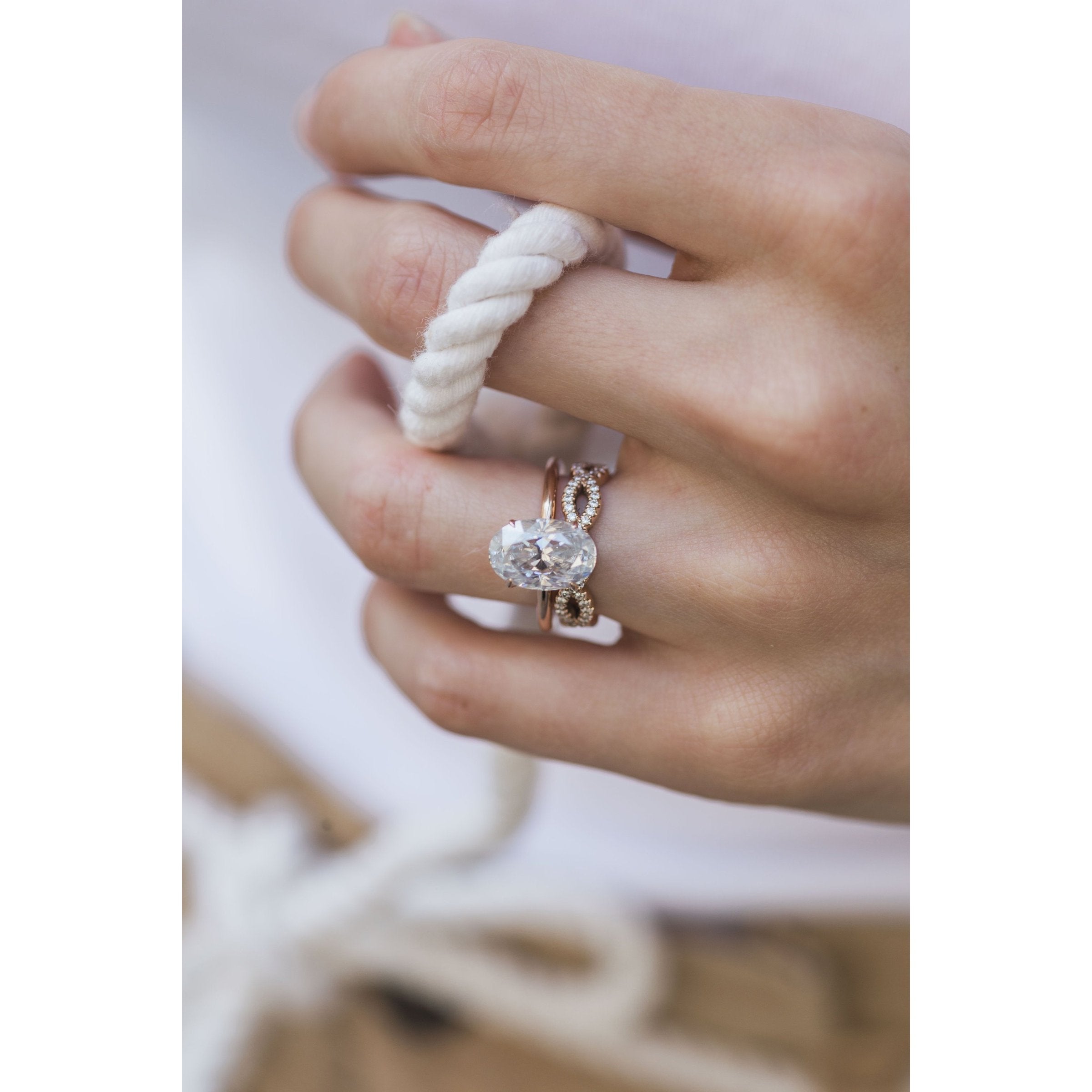 Elongated Oval Engagement Ring