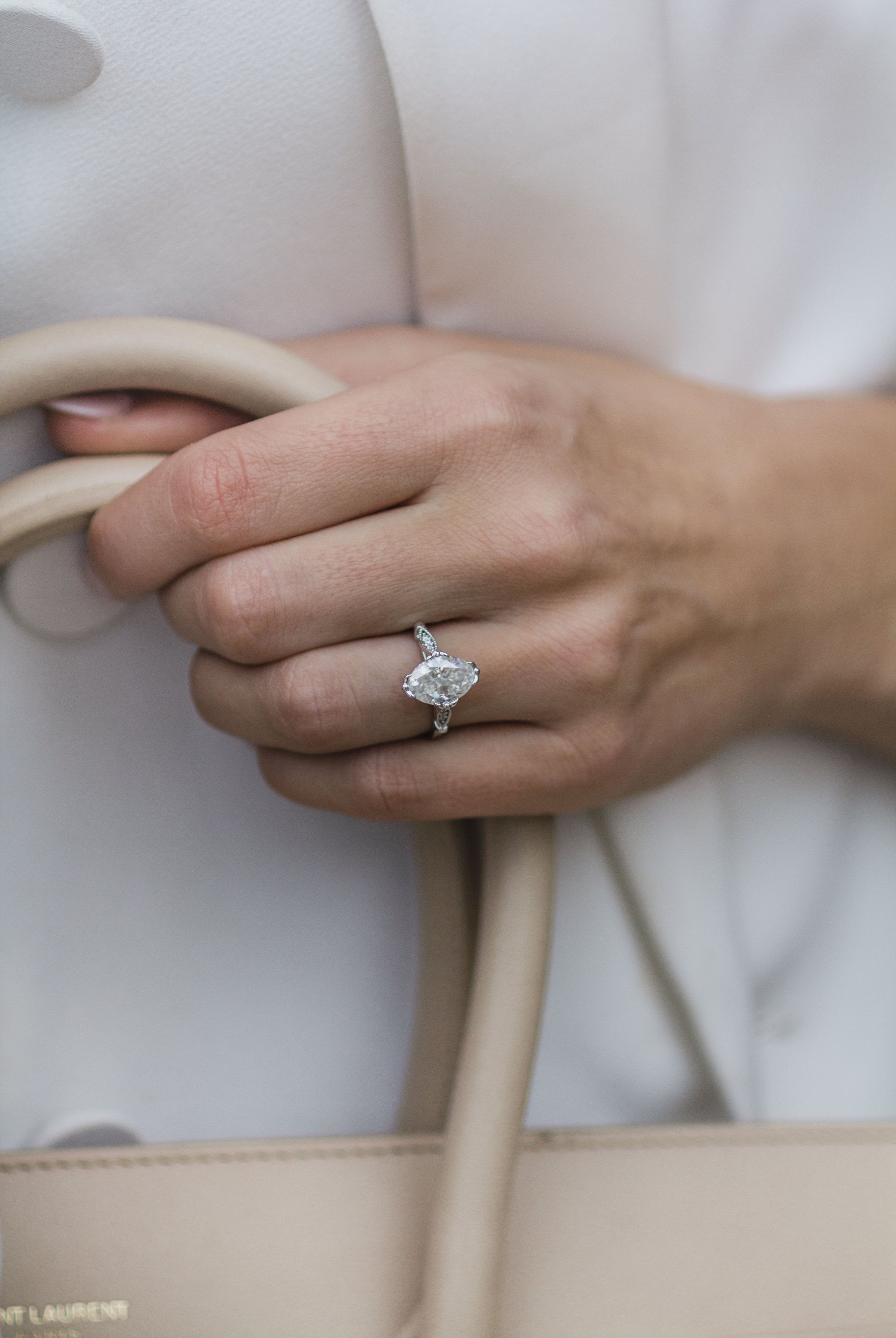 Oval Moissanite Ring for Women