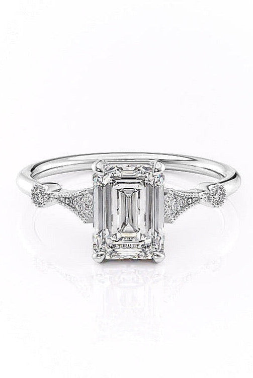 1-91-ct-emerald-cut-solitaire-milgrain-pave-set-moissanite-engagement-ring