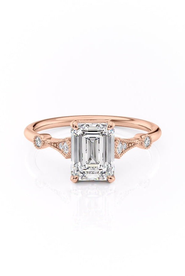 1-91-ct-emerald-cut-solitaire-milgrain-pave-set-moissanite-engagement-ring