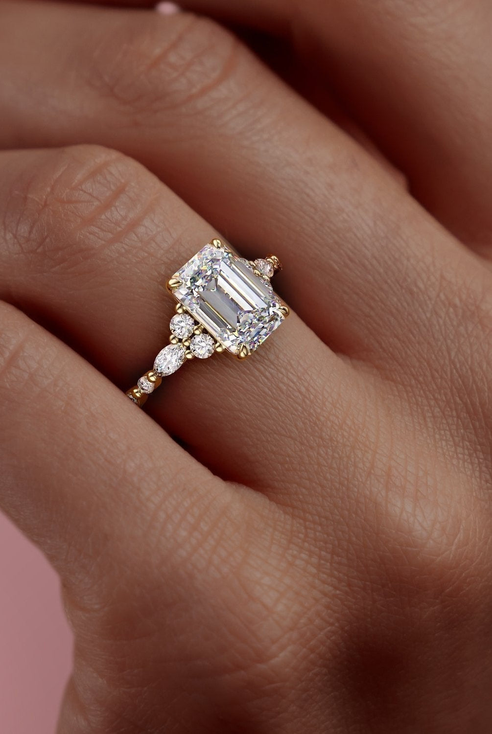 2-10-ct-emerald-cut-cluster-moissanite-engagement-ring