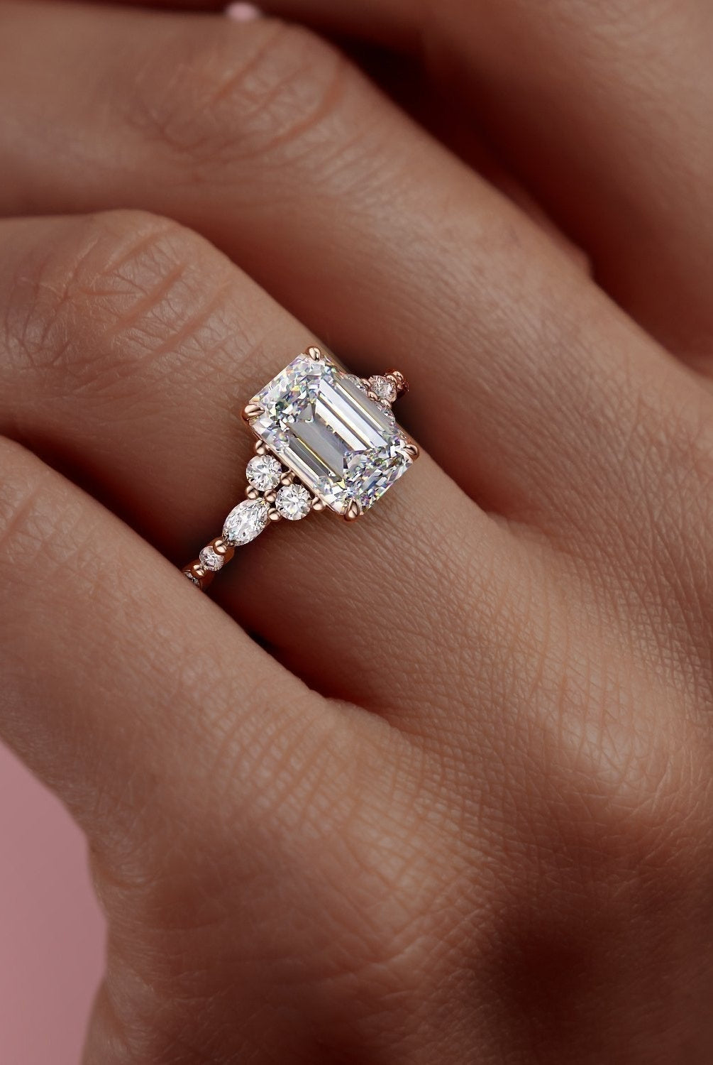 2-10-ct-emerald-cut-cluster-moissanite-engagement-ring
