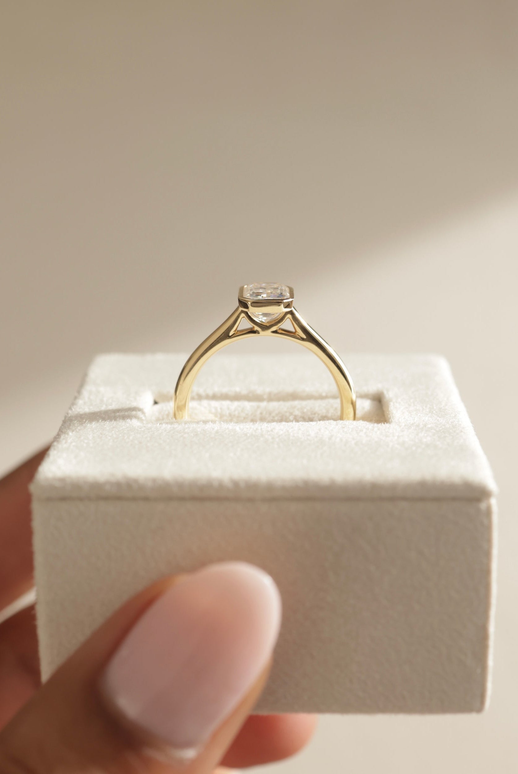 Bezel Set Moissanite Ring