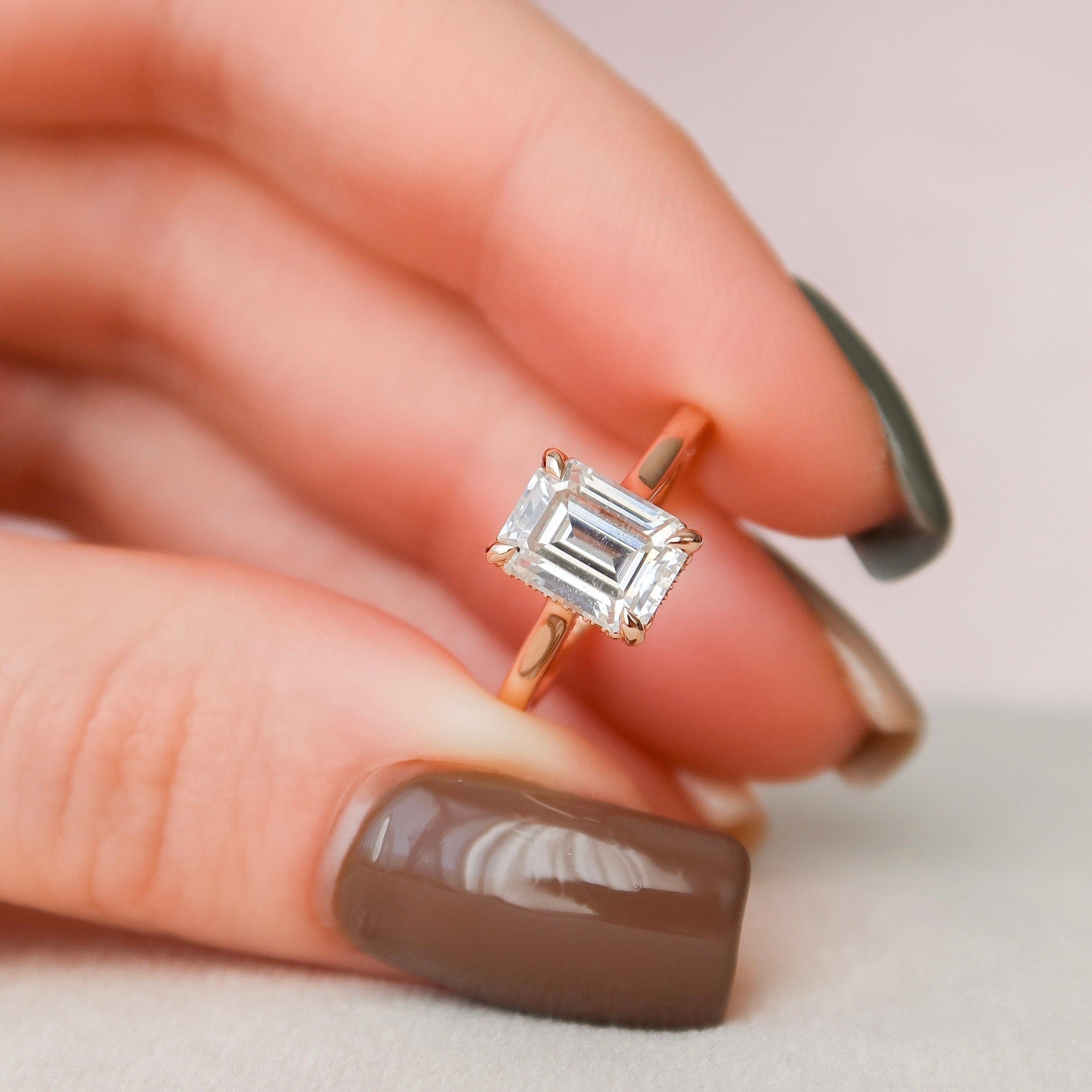 Hidden Halo Moissanite Ring