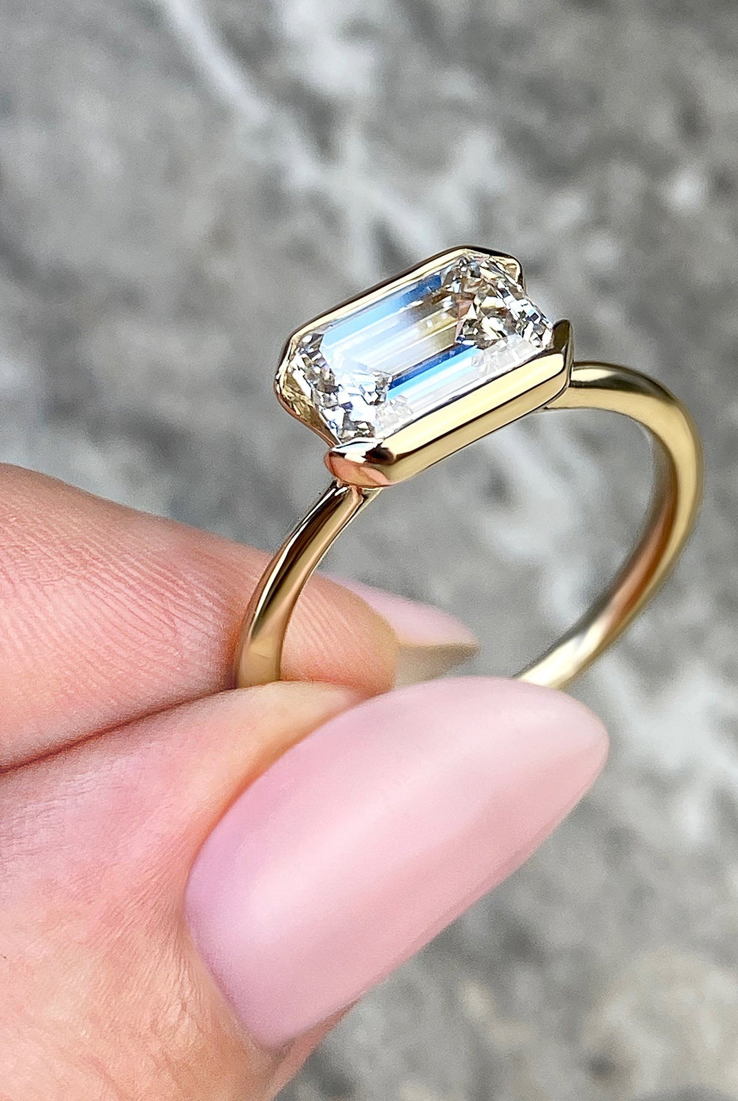 Emerald Cut Moissanite Ring