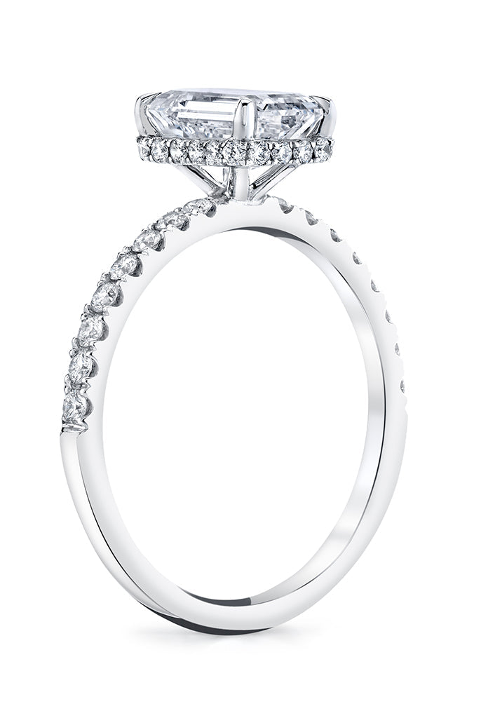 Emerald Hidden Halo Ring