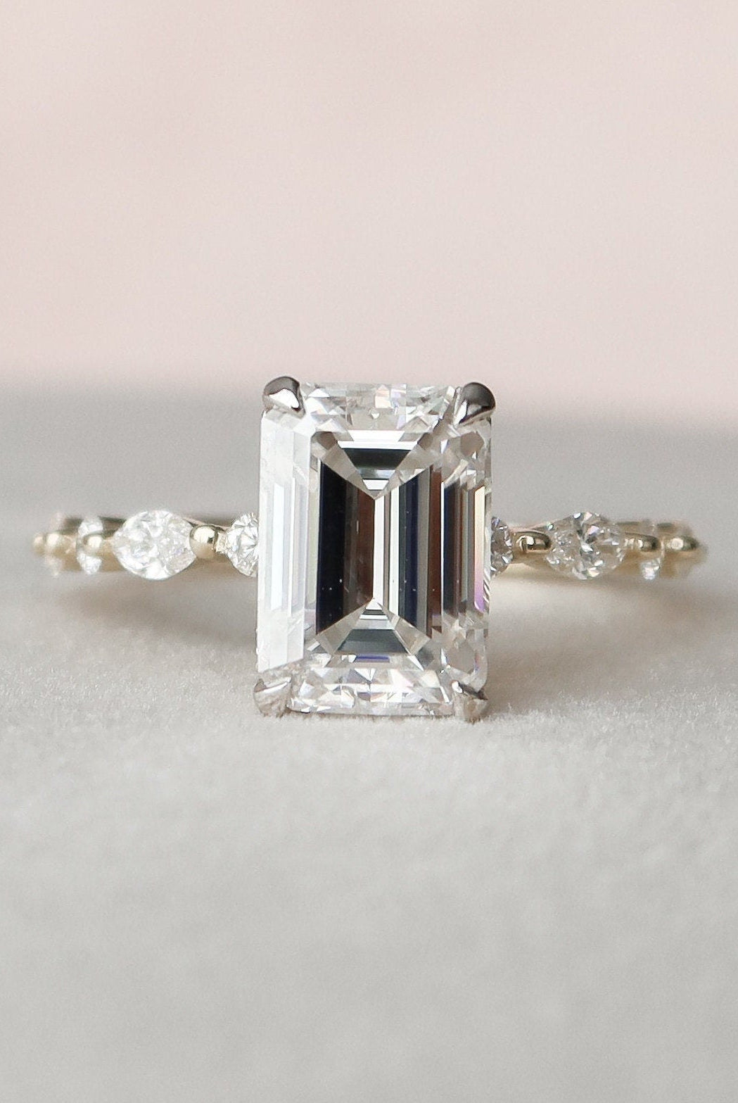 Pave Band Engagement Ring