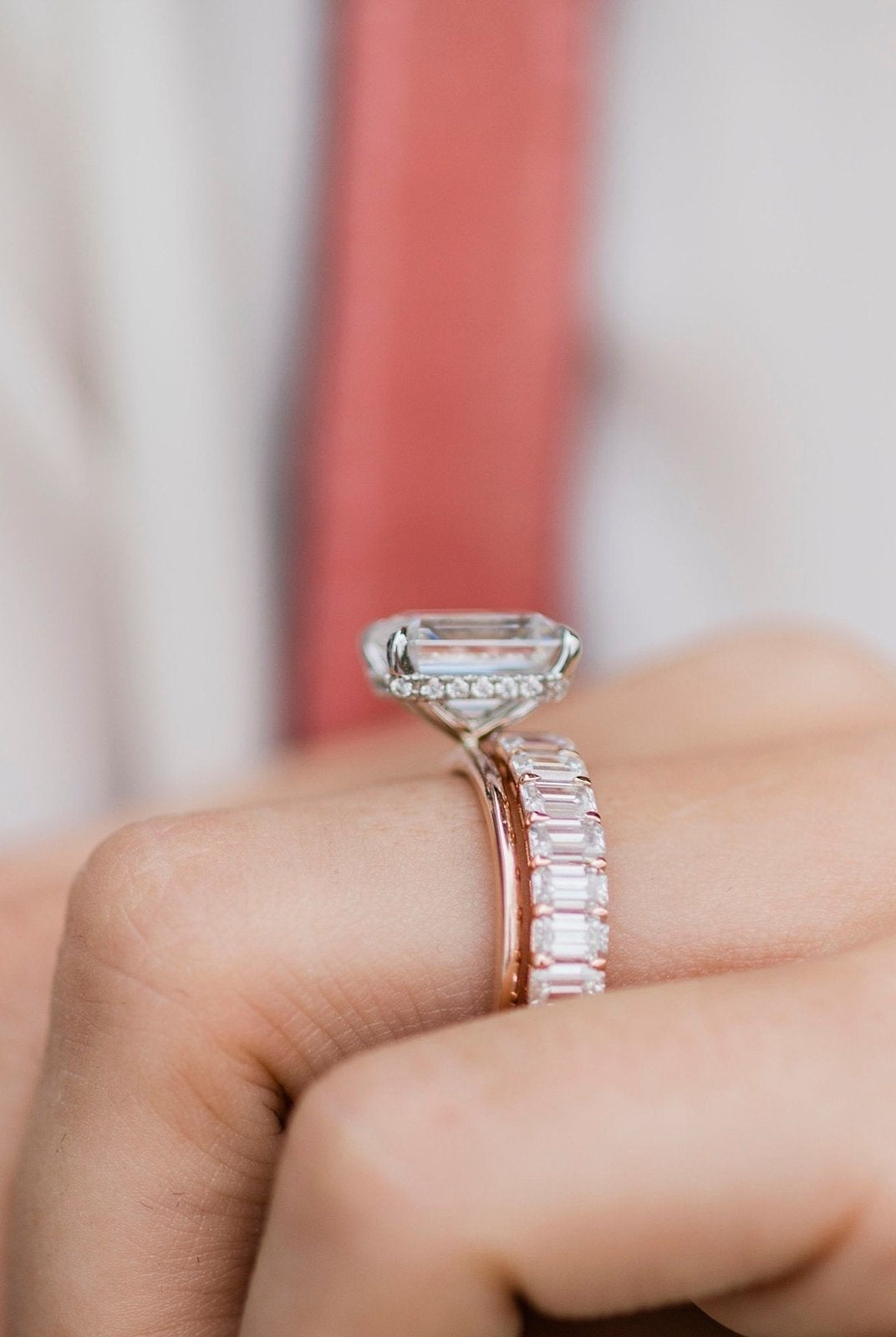 Emerald Moissanite Ring for Women