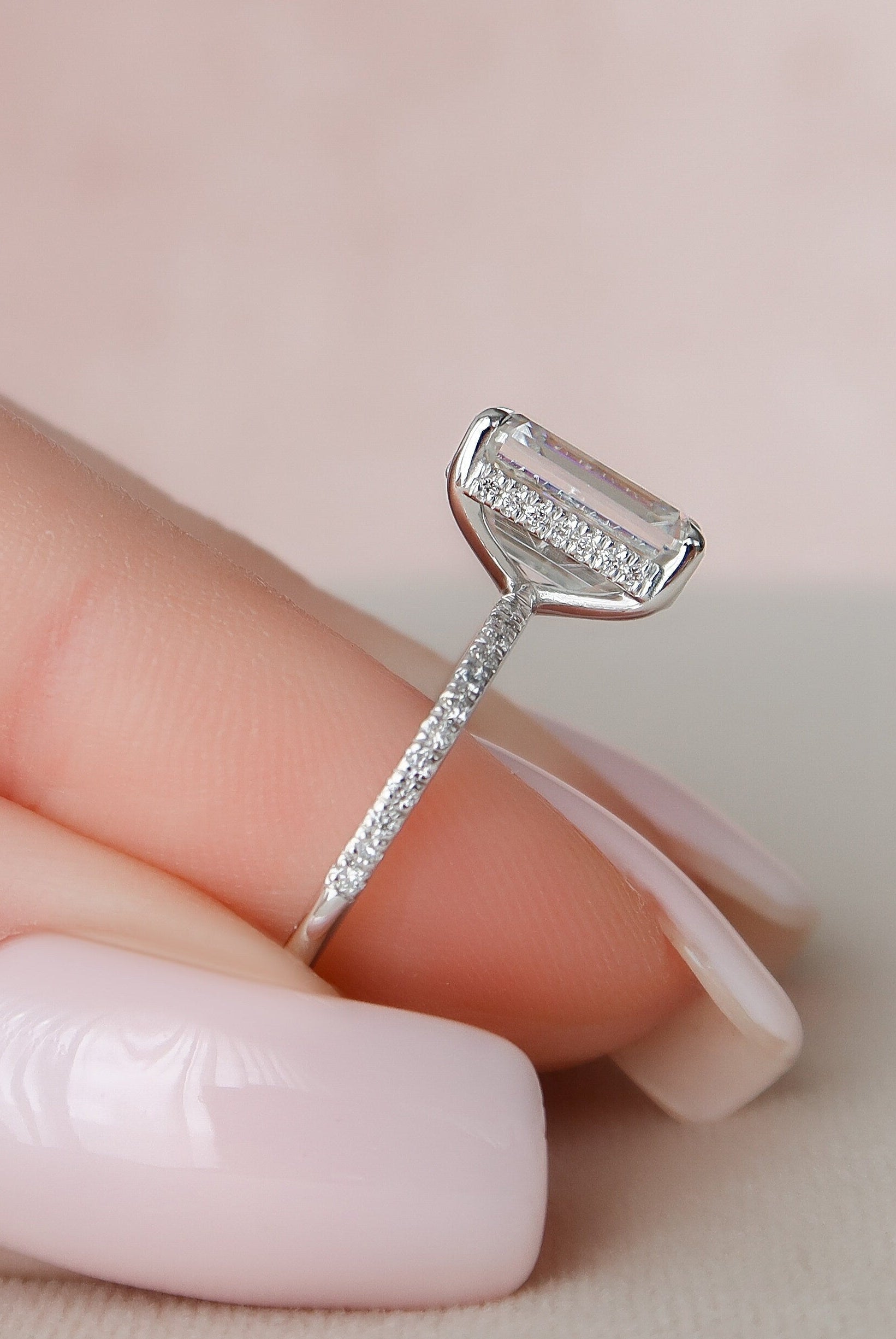 Emerald Cut Pave Ring