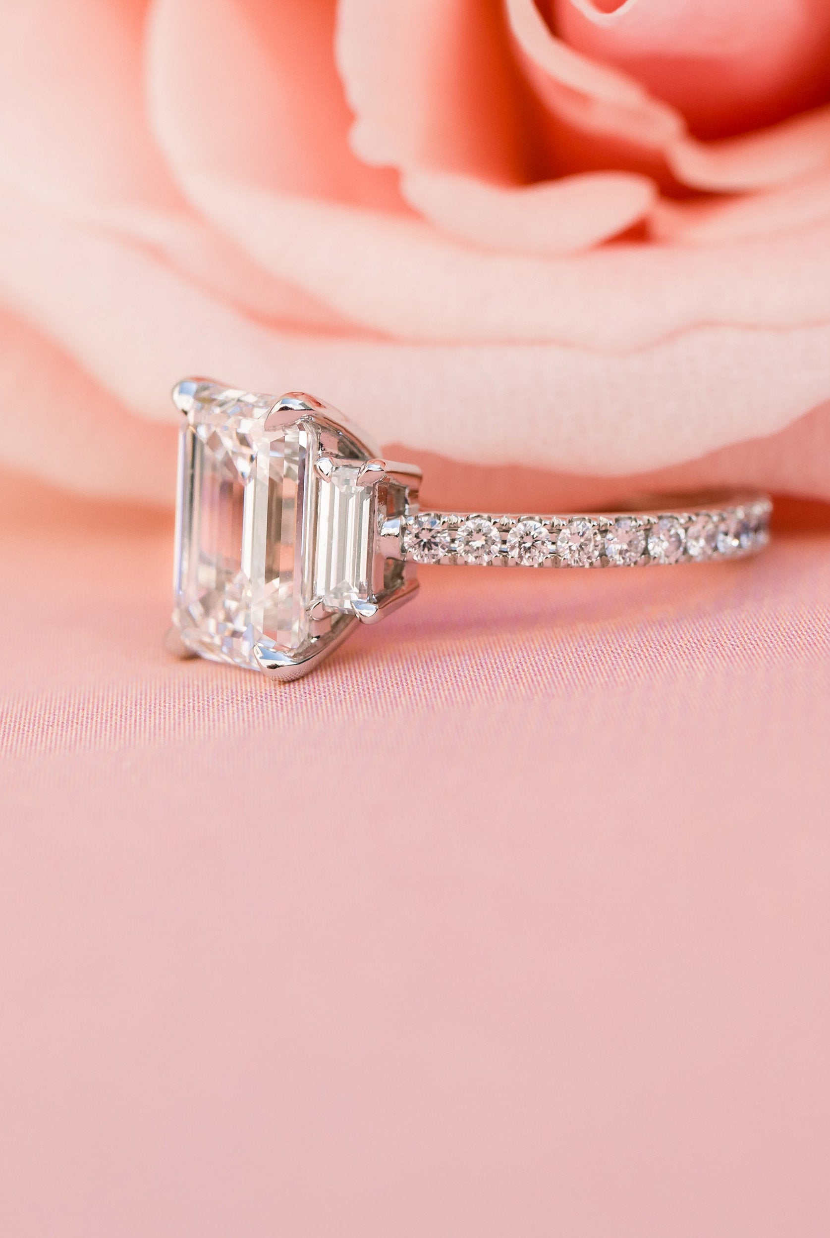 Pave Moissanite Engagement Ring