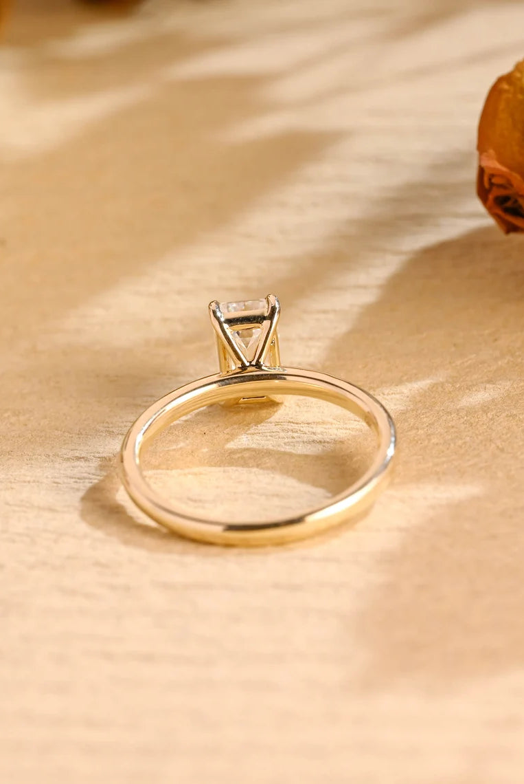 Emerald Solitaire Engagement Ring