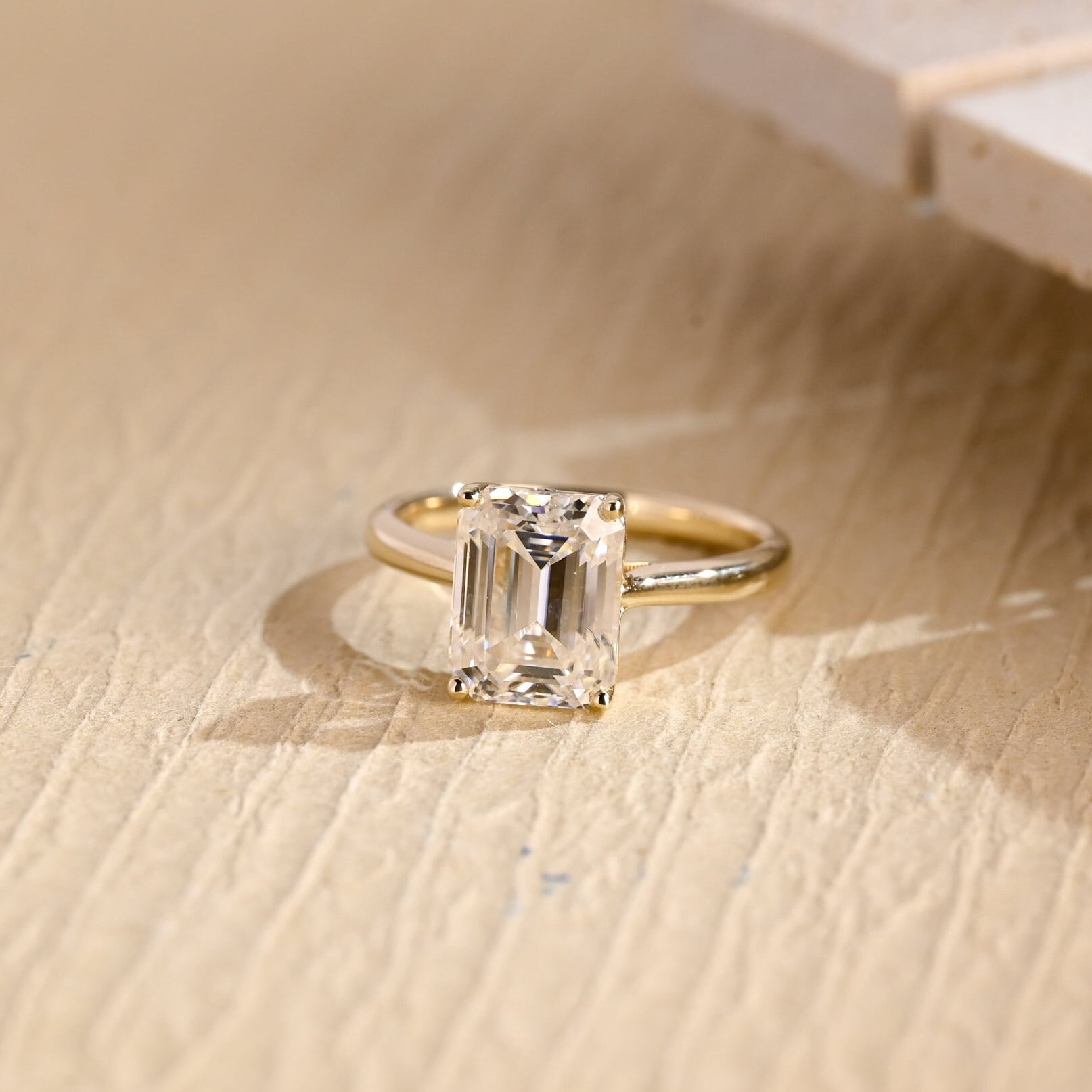 Emerald Cut Moissanite Ring