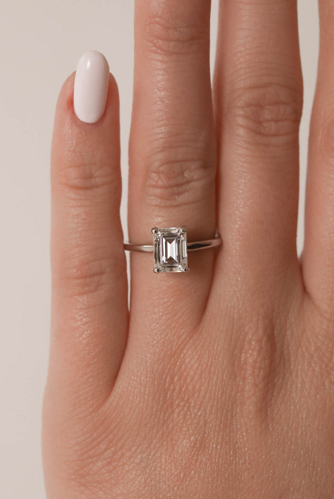 Emerald Solitaire Engagement Ring