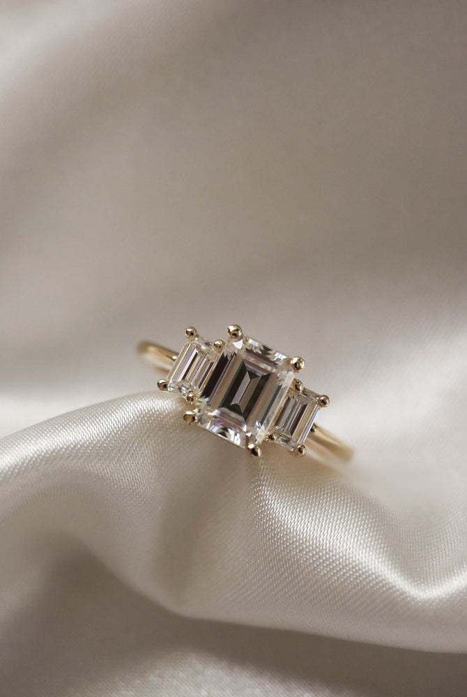 Emerald Moissanite Ring