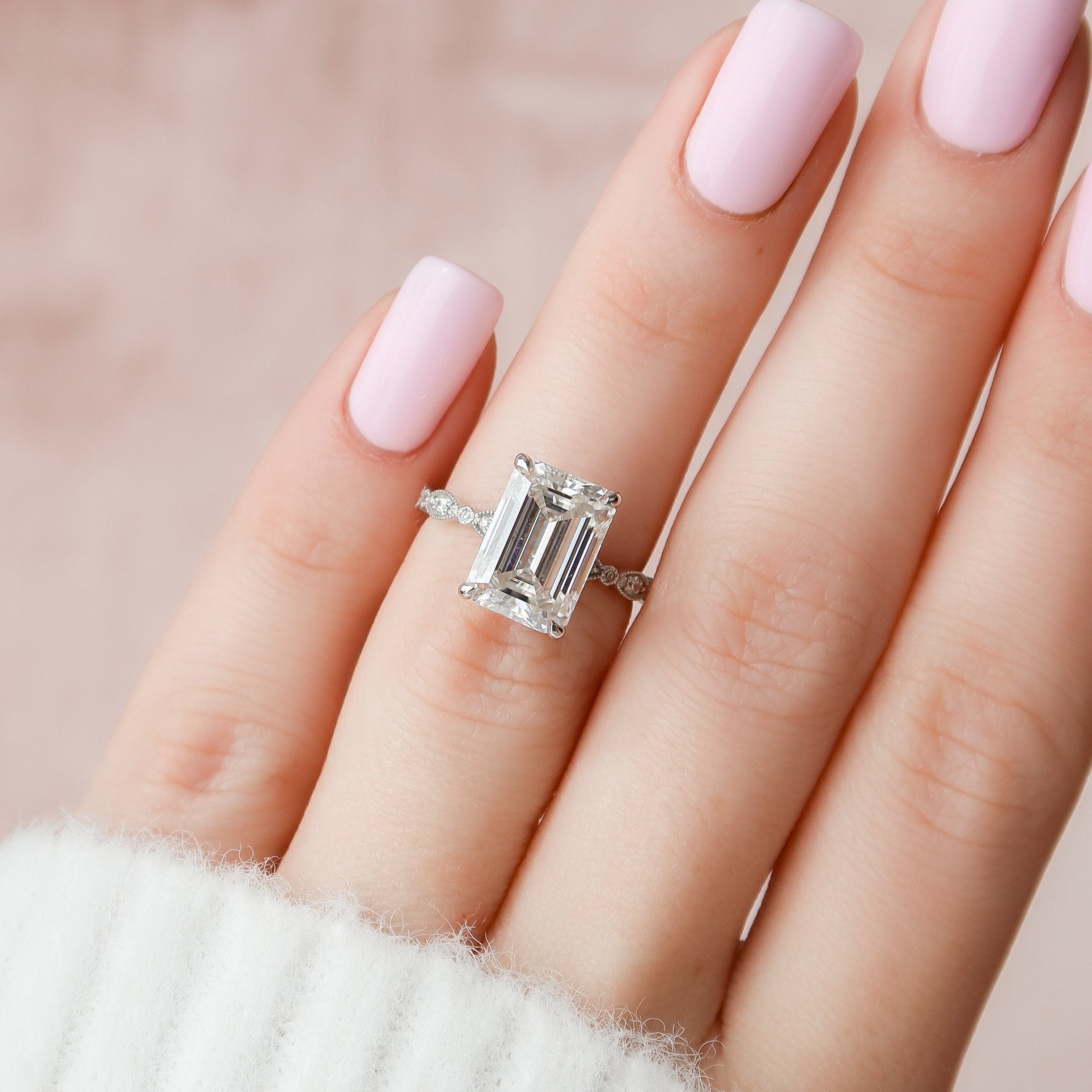 Vintage Moissanite Engagement Ring