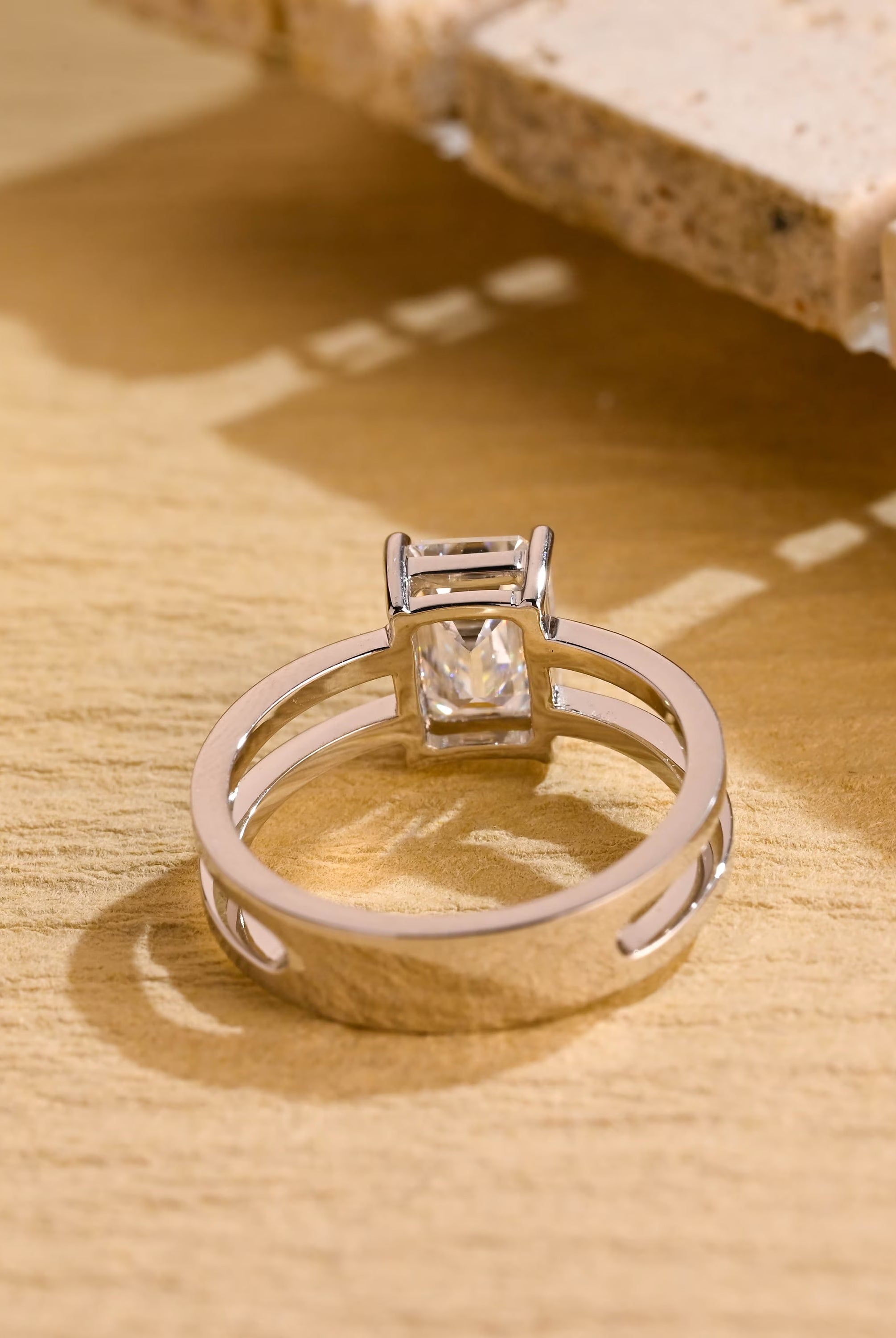 Unique Moissanite Engagement Ring