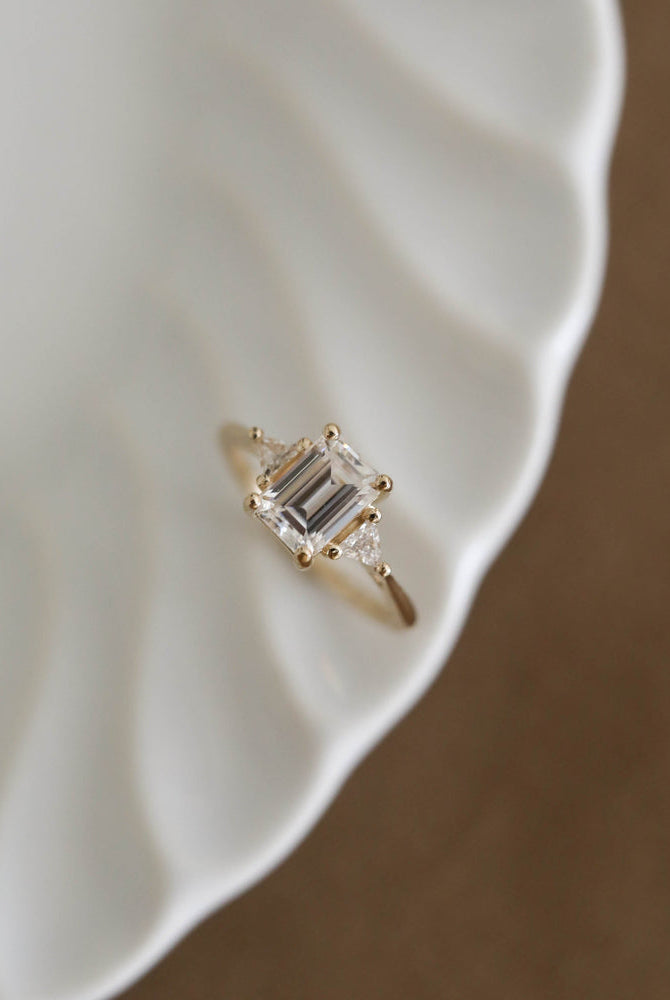 Emerald Shape Engagement Ring