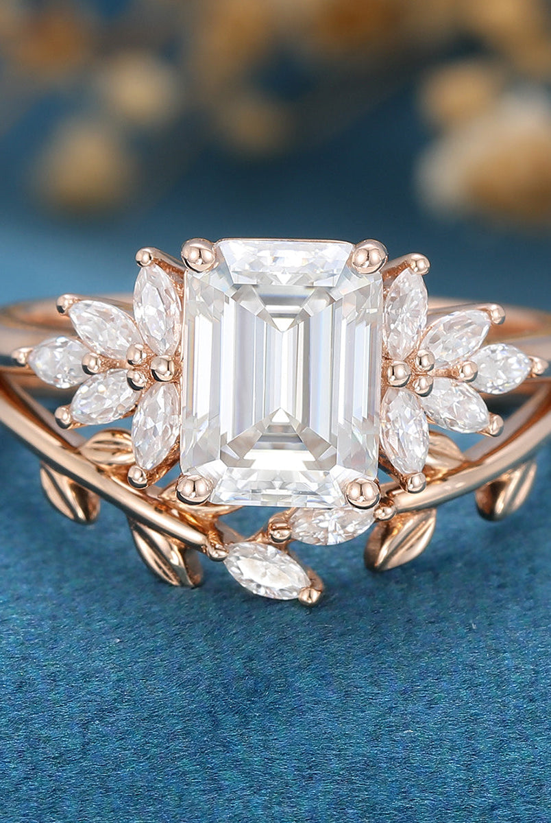 1-60-ct-emerald-shaped-moissanite-cluster-bridal-set-1
