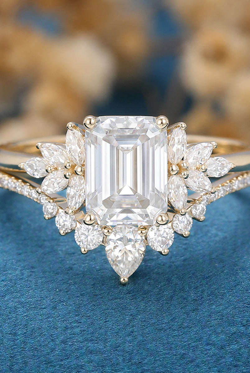 1-60-ct-emerald-shaped-moissanite-cluster-bridal-set-2