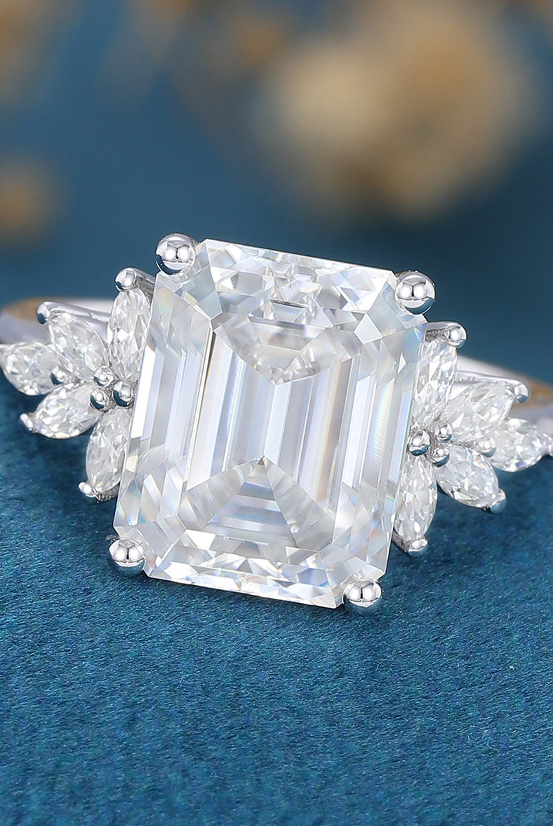 emerald-shaped-moissanite-cluster-engagement-ring