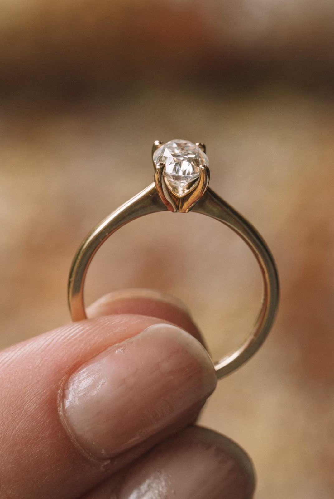 0.85ct Oval Solitaire Moissanite Diamond Four Prong Engagement Ring