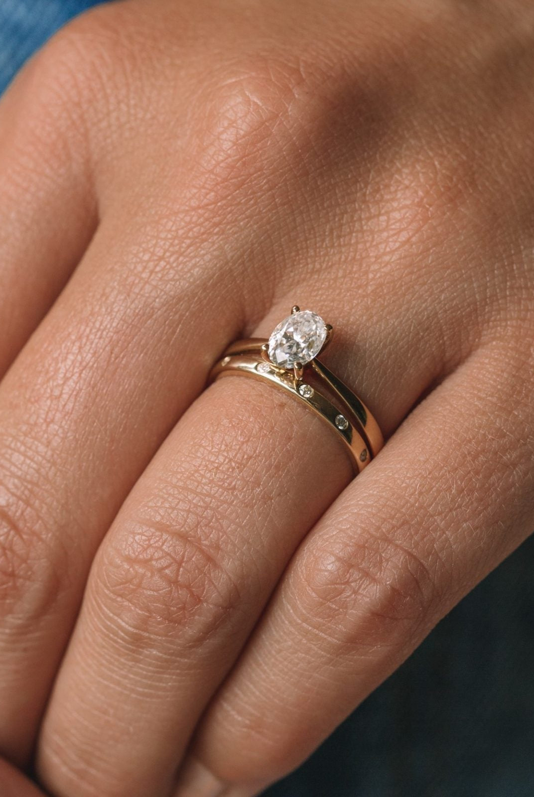 0.85ct Oval Solitaire Moissanite Diamond Four Prong Engagement Ring