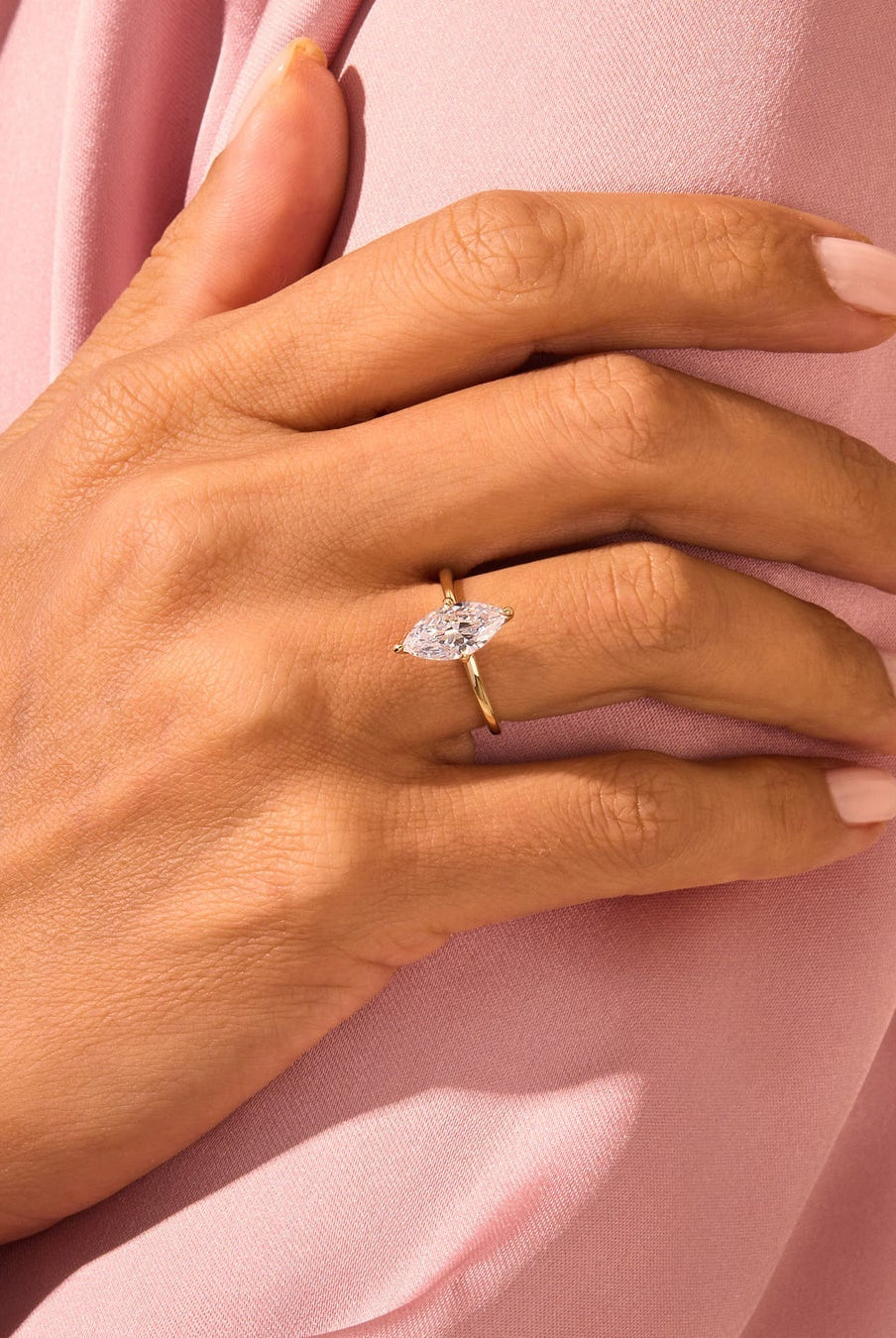 Marquise Cut Moissanite Solitaire Diamond Engagement Ring For Women