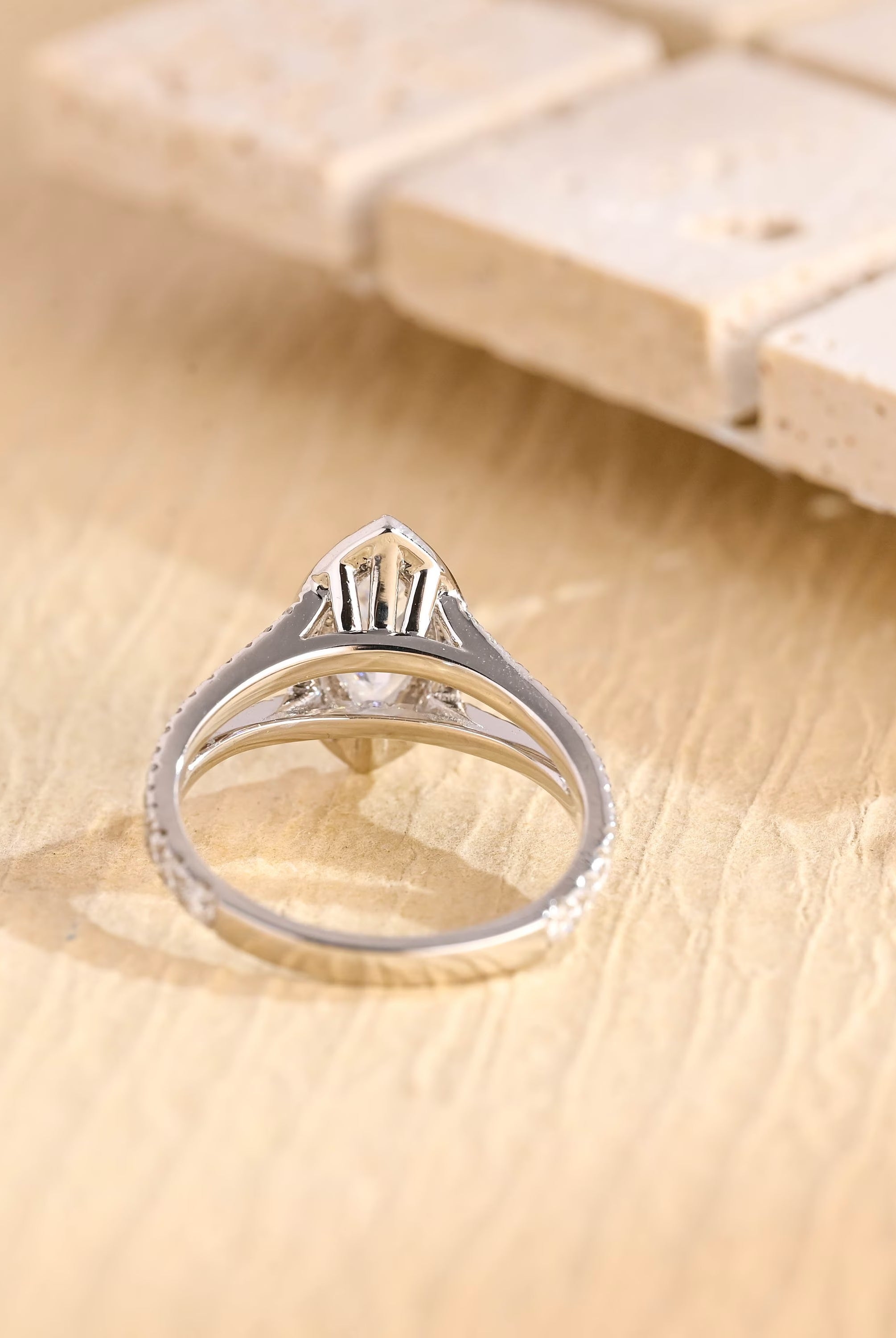 Marquise Cut Moissanite Engagement Ring