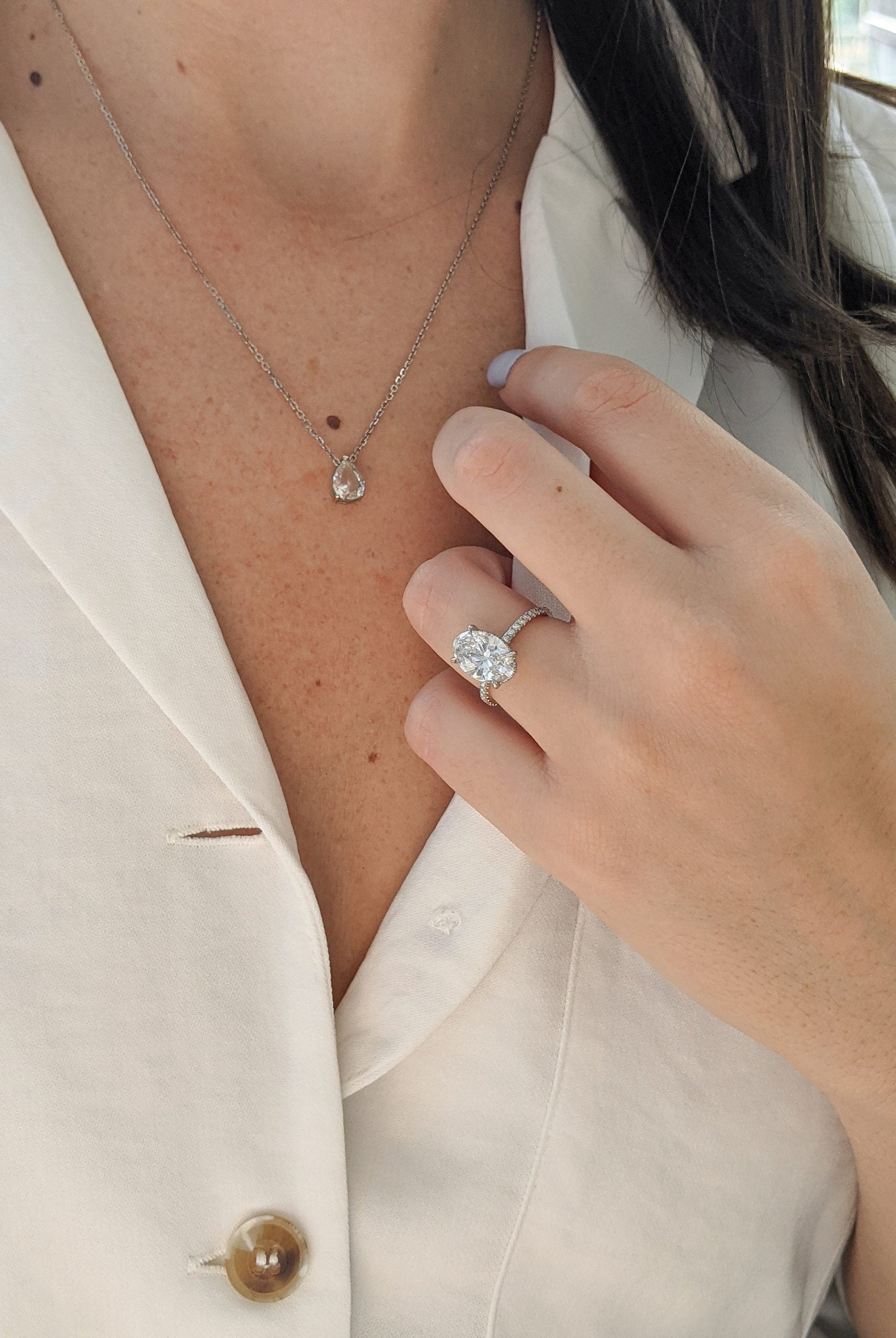 Moissanite bridal necklaces clearance