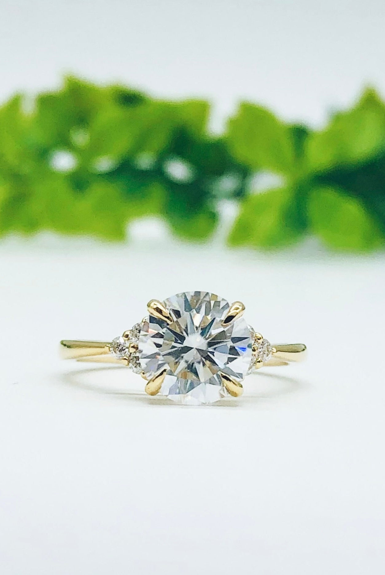 round-cut-cluster-moissanite-engagement-ring