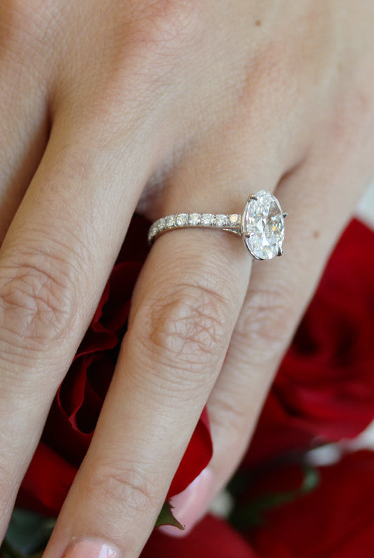 Oval Diamond Alternative Ring