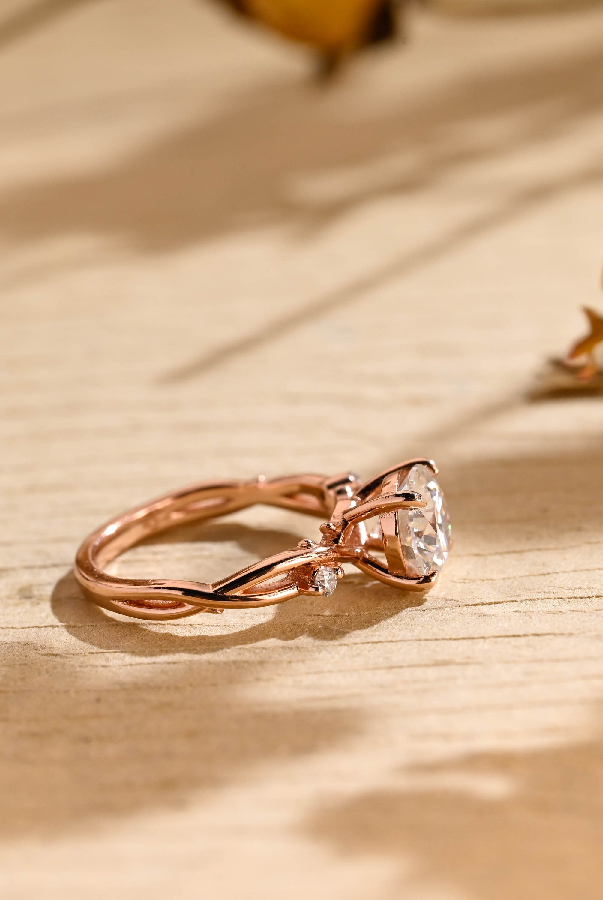 Unique Moissanite Engagement Ring