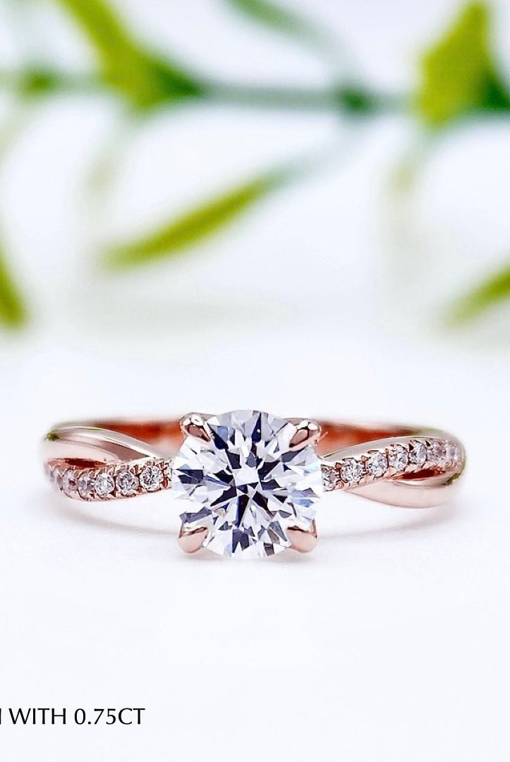 Round Cut Diamond Infinity Moissanite Engagement Ring For Her
