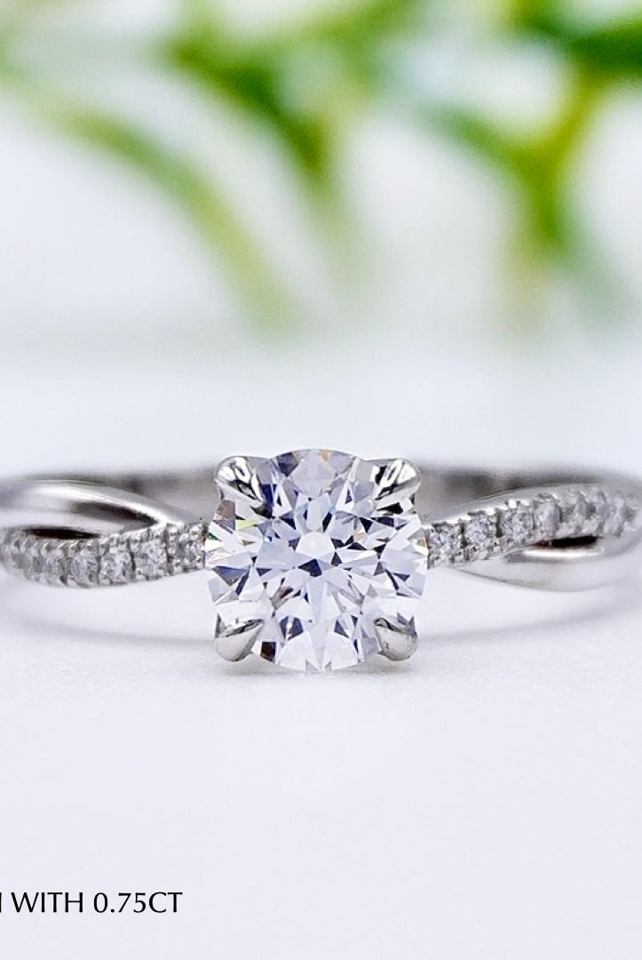 Round Cut Diamond Infinity Moissanite Engagement Ring For Her