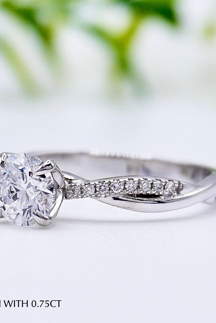 Round Cut Diamond Infinity Moissanite Engagement Ring For Her