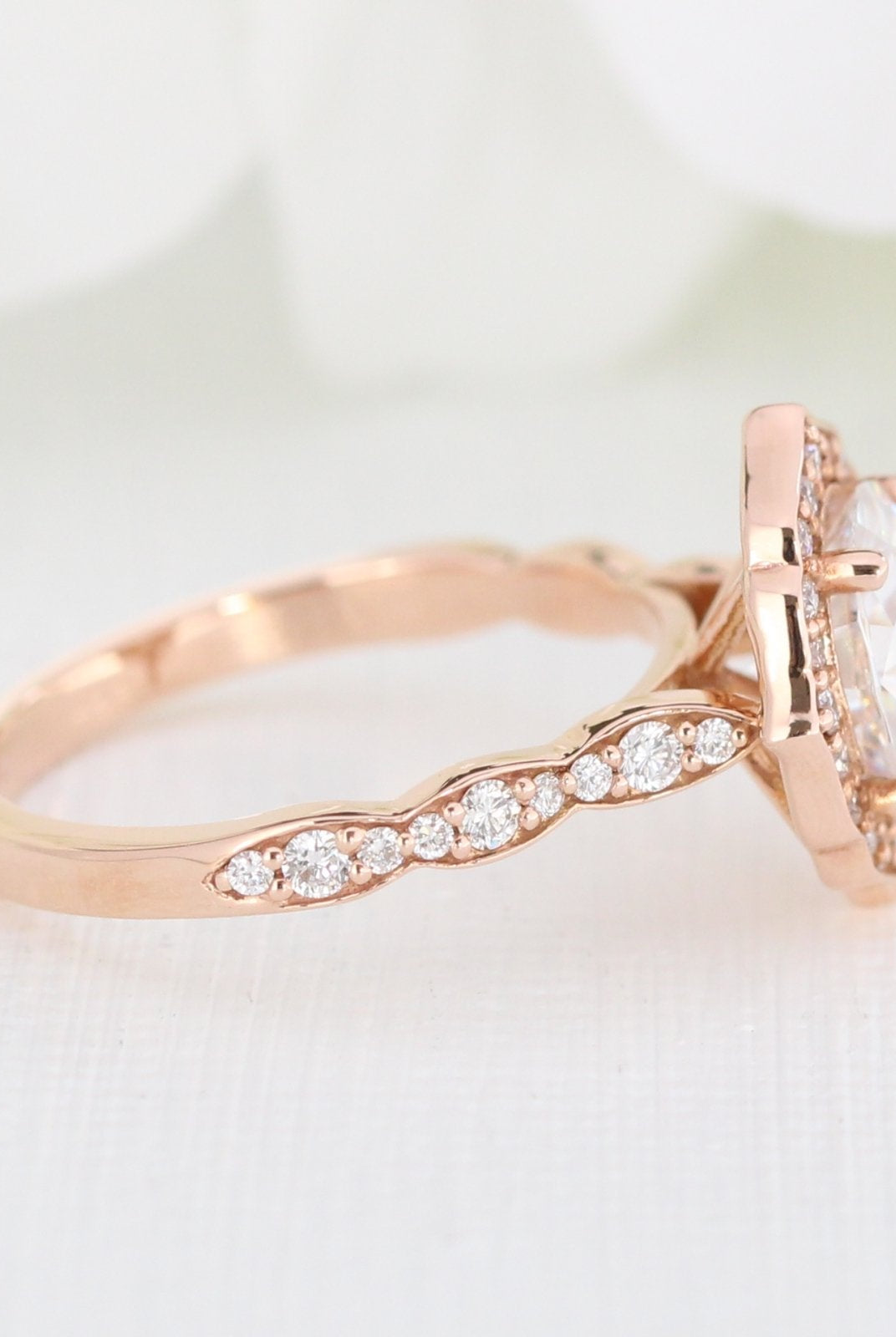Floral Halo Engagement Ring