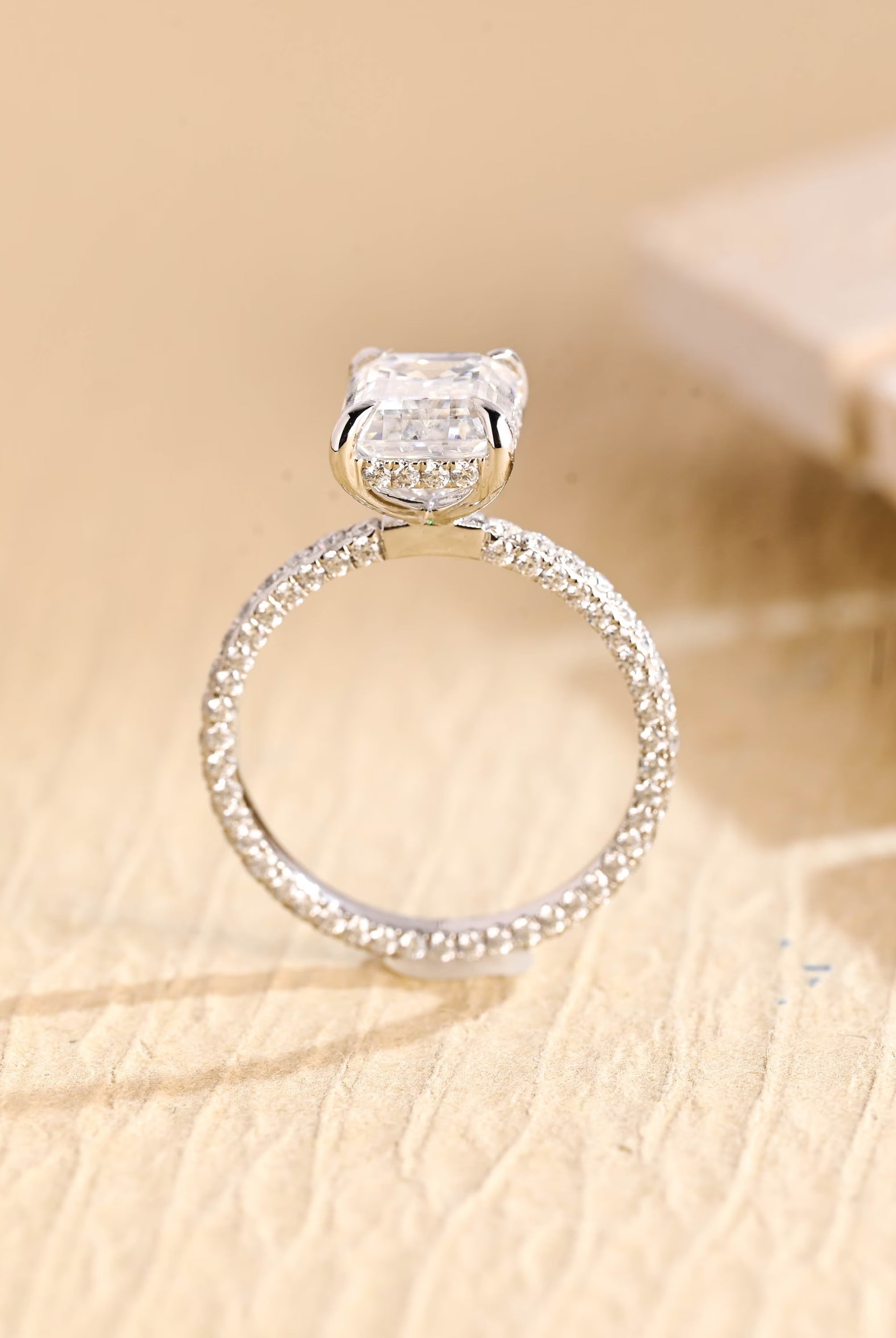 Buy Oval Cut Hidden Halo Moissanite Ring