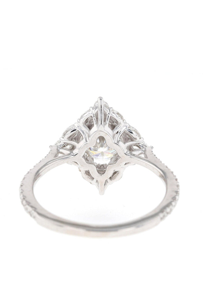 1.20CT Oval Cluster Moissanite Diamond Pave Engagement Ring For Women