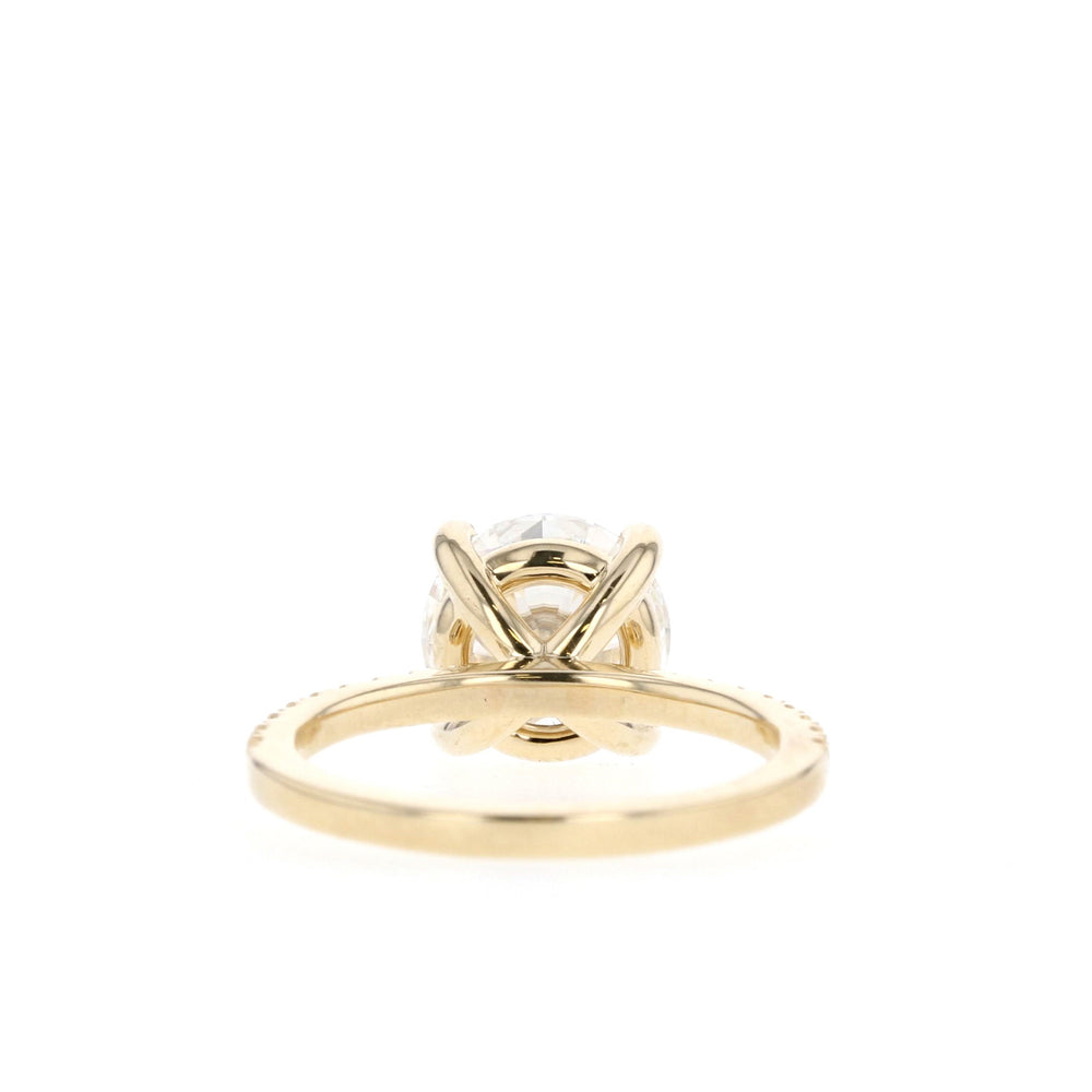 1.50CT Round Pave Moissanite Diamond Engagement Ring