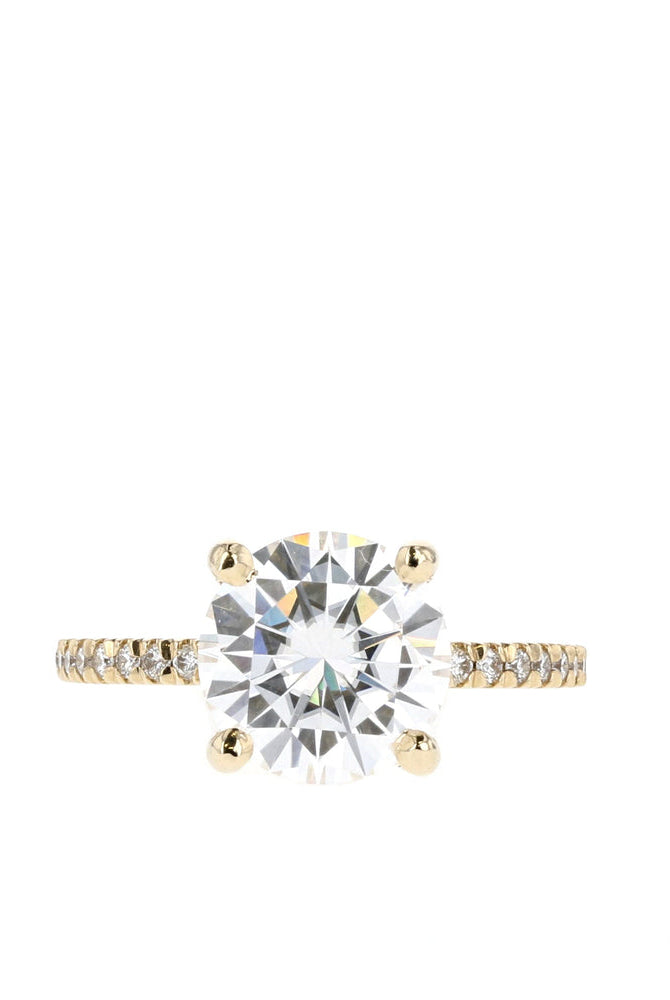 1.50CT Round Pave Moissanite Diamond Engagement Ring