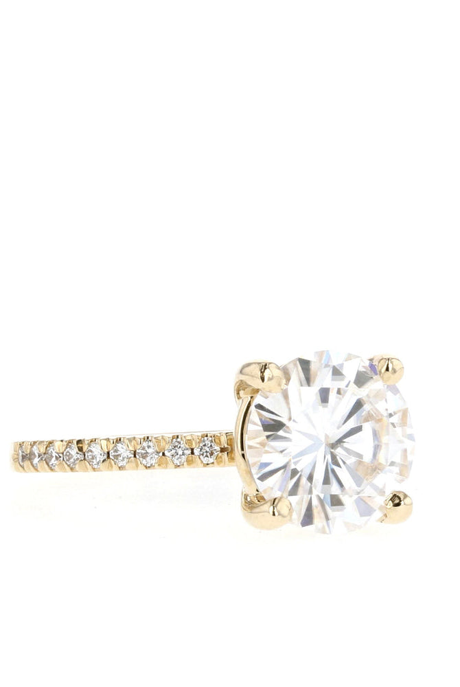 1.50CT Round Pave Moissanite Diamond Engagement Ring