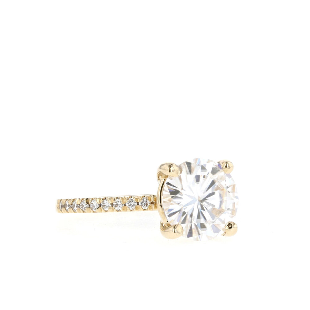 1.50CT Round Pave Moissanite Diamond Engagement Ring