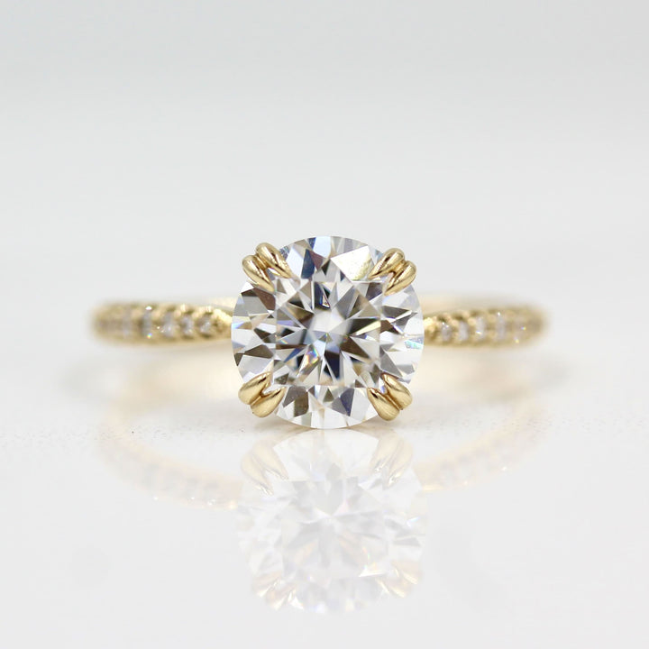Vintage-inspired solitaire moissanite engagement rings