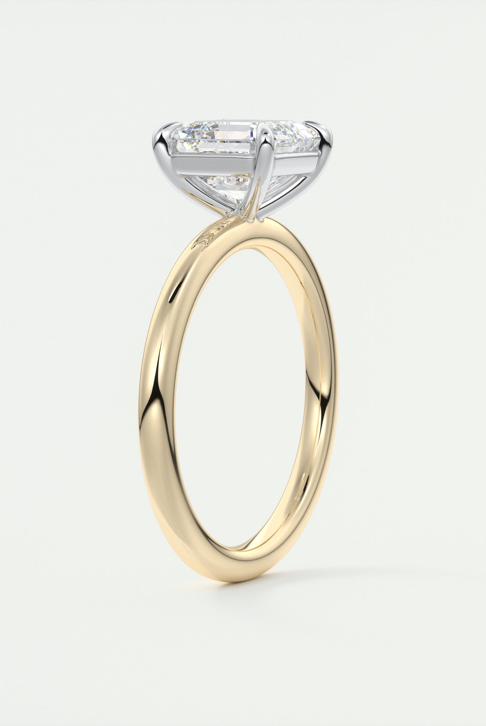 Step Cut Moissanite Engagement Ring