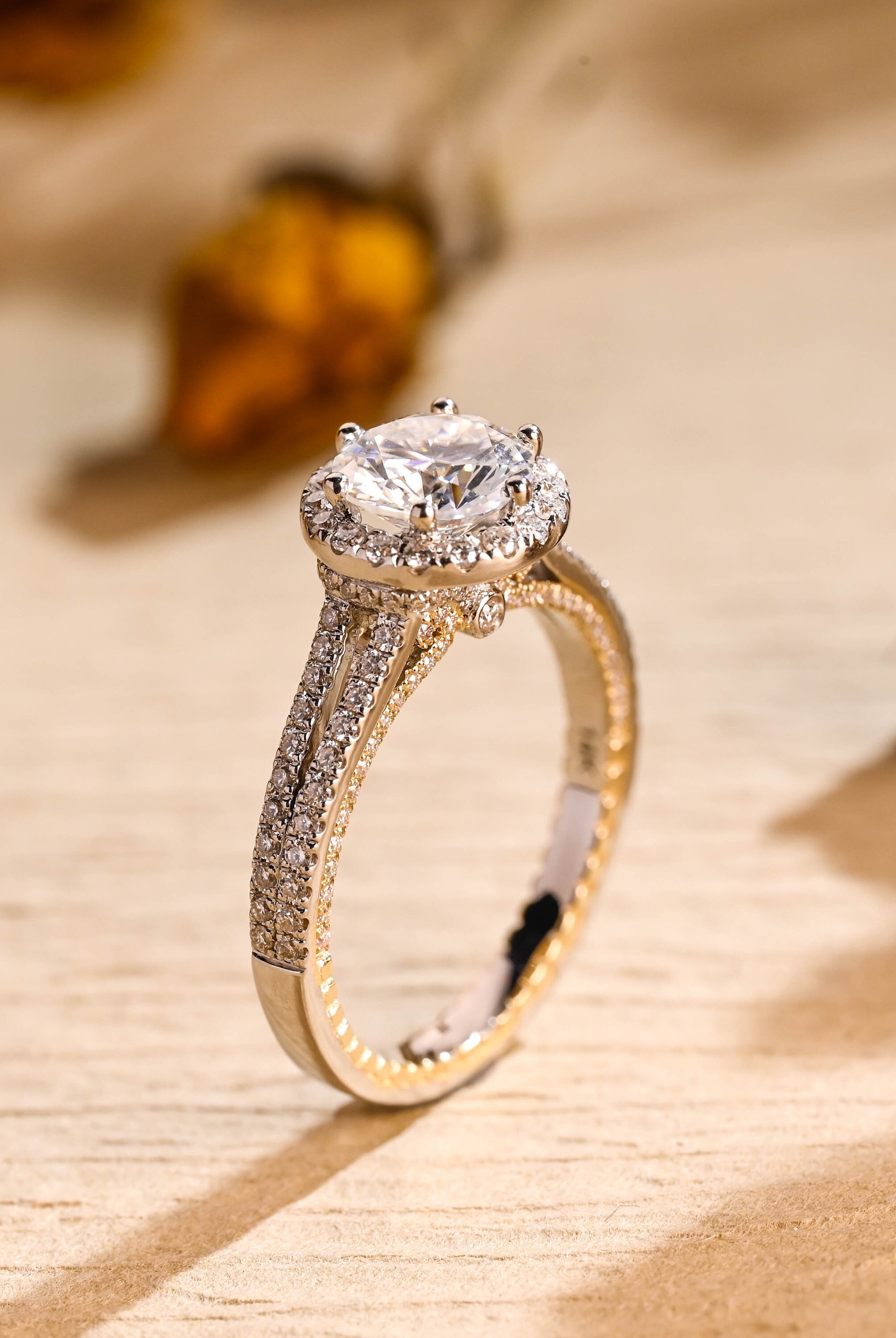 Pavé Moissanite Engagement Ring