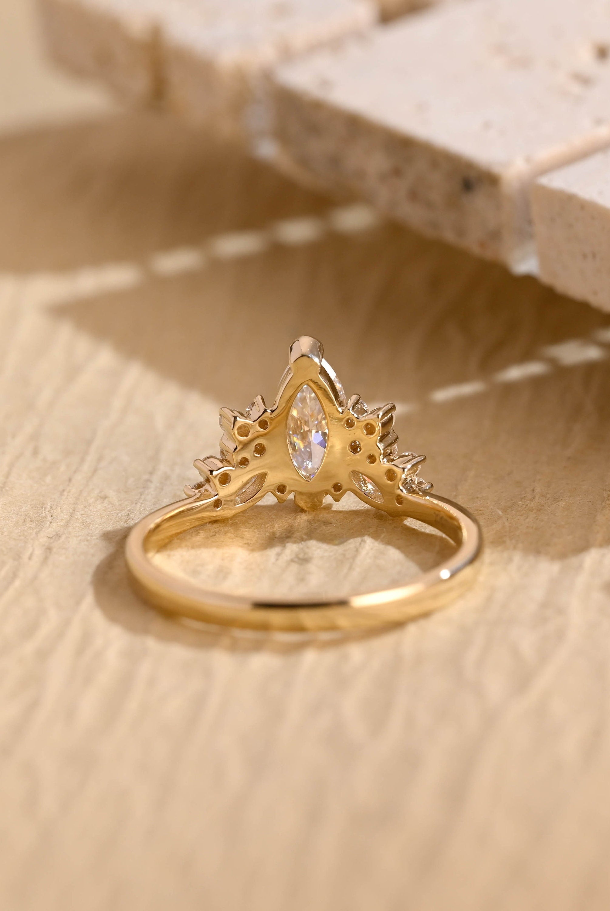 White Gold Marquise Moissanite Ring