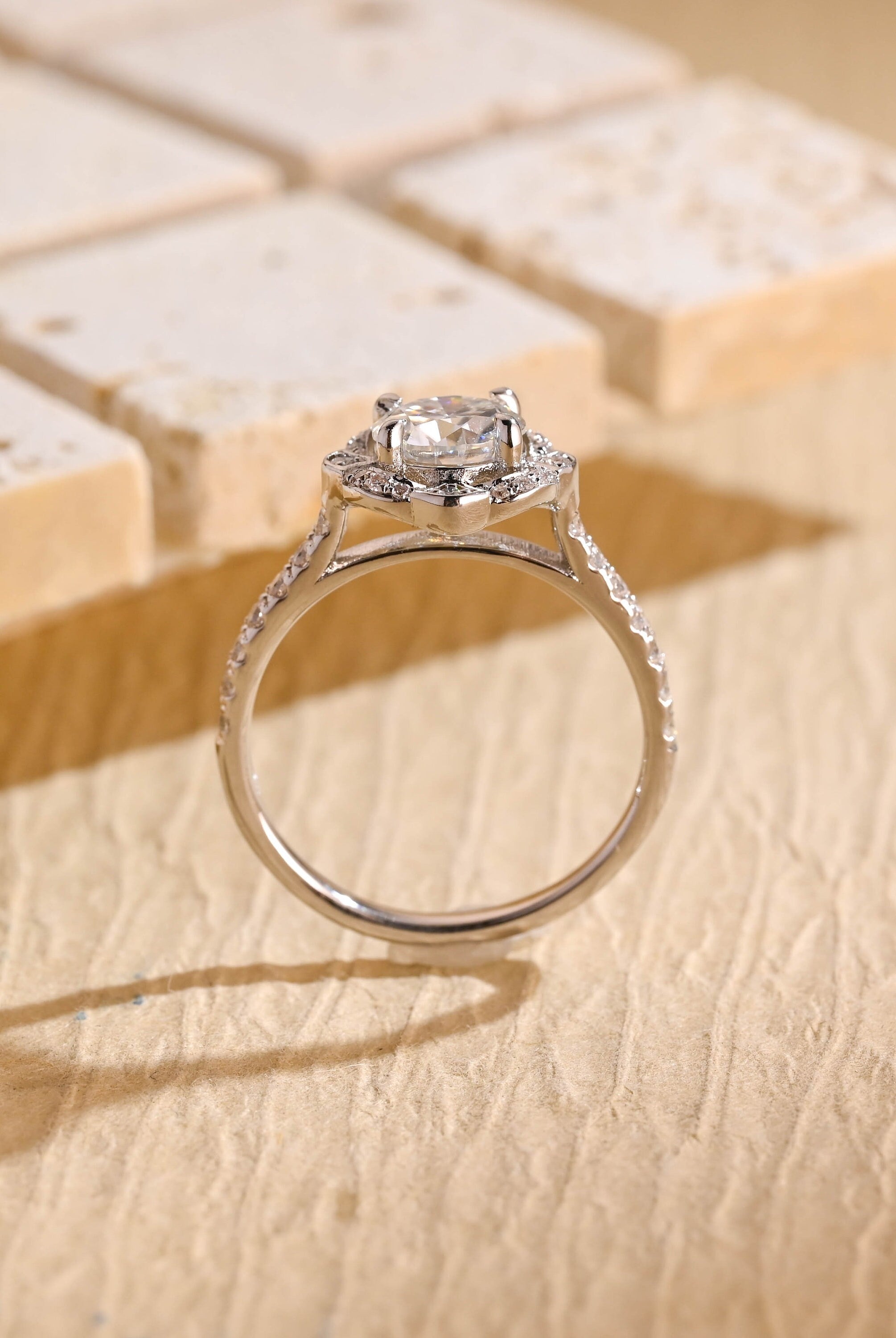 Halo Moissanite Ring